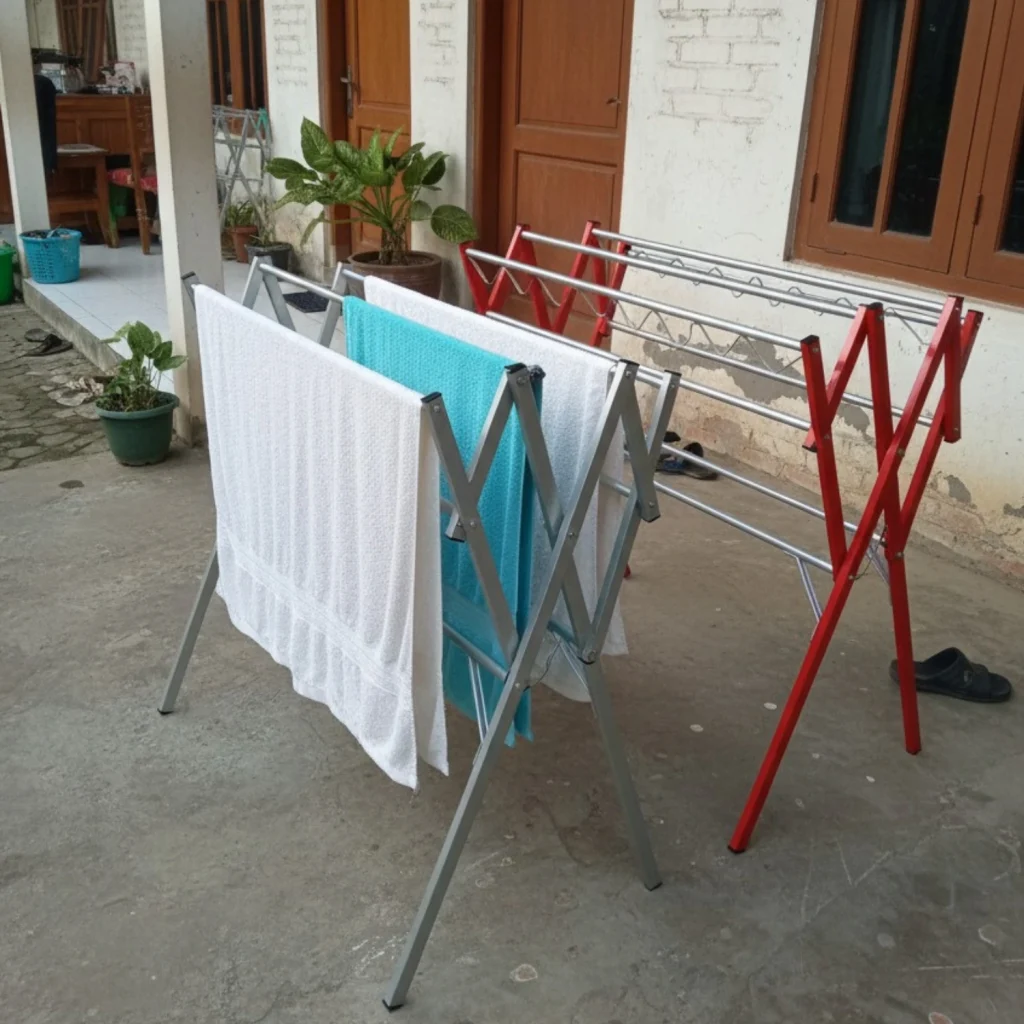 Jemuran kecil aluminium anti karat untuk handuk dan pakaian anak di Semarang